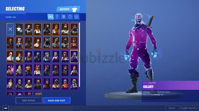 fortnite account galaxy skin and twitch prime battle pass 4 to 7 max more than 2500 vbucks aed 350 - all fortnite twitch prime skins